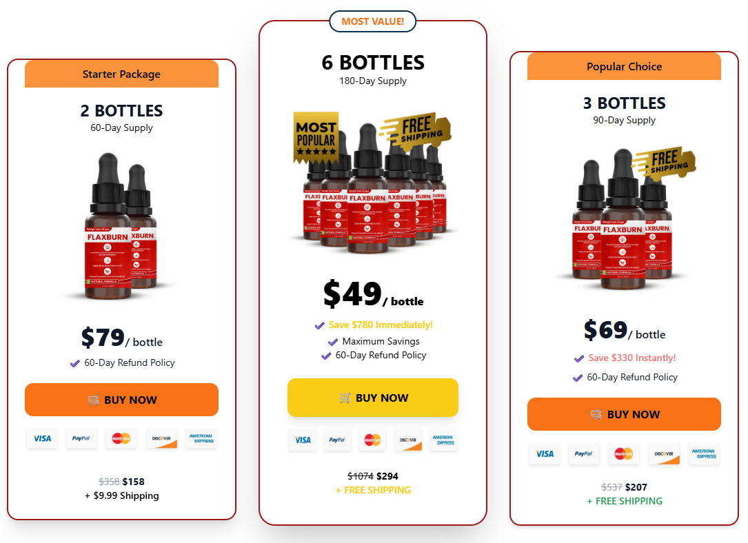 FlaxBurn 3 Bottle Special Pack